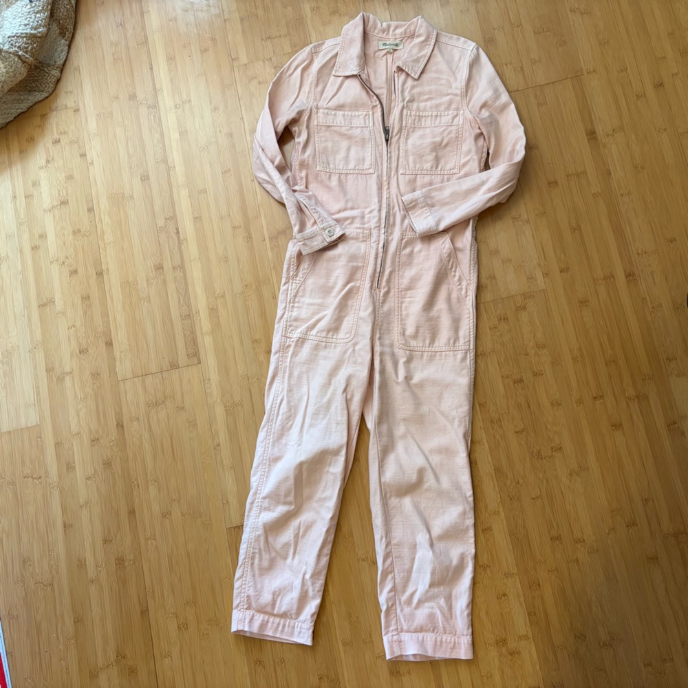 Madewell Blush Pink Zip-Front Jumpsuit - Picture 3 of 7